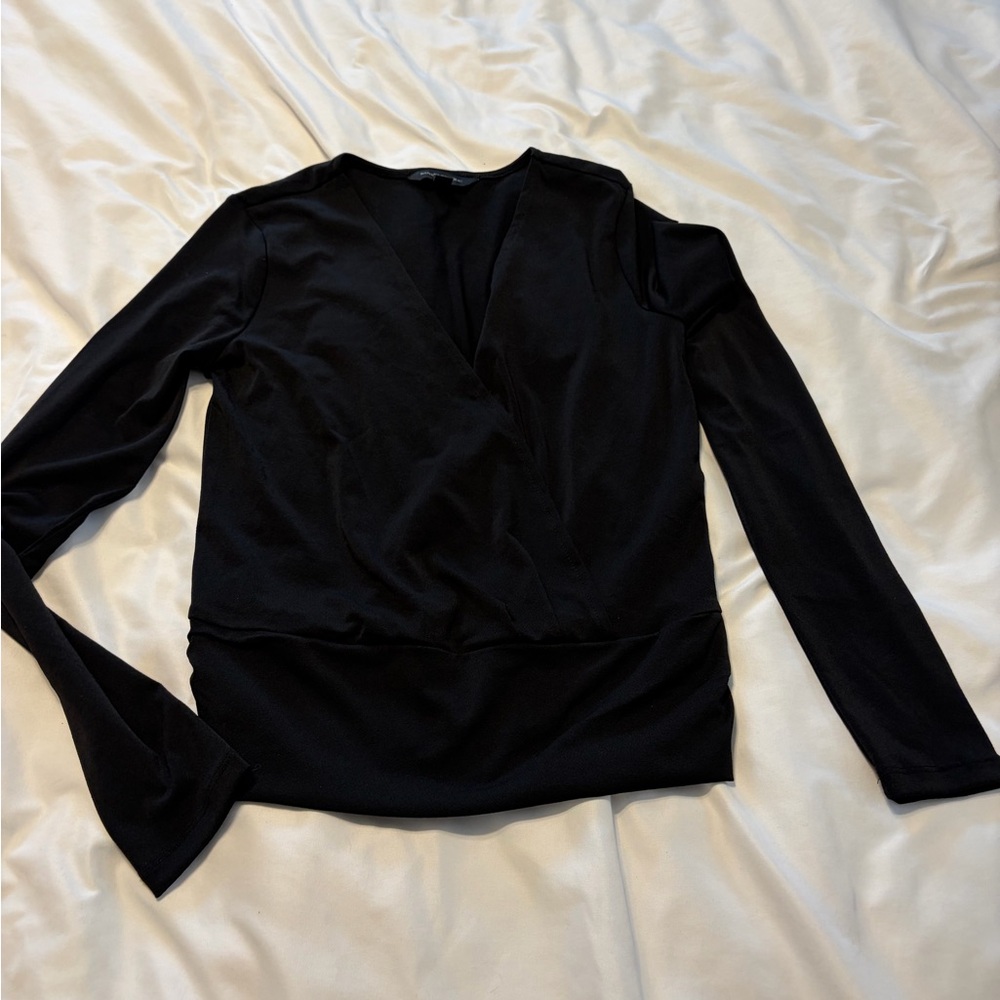 Banana Republic Black Wrap Blouse